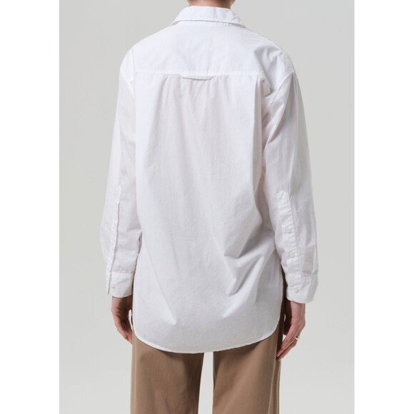 Citizens Of Humanity Kayla Shirt Tunic Top Buttondown Long Sleeve White S 283497 - Picture 2 of 11